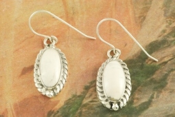 Navajo Jewelry White Buffalo Turquoise Earrings